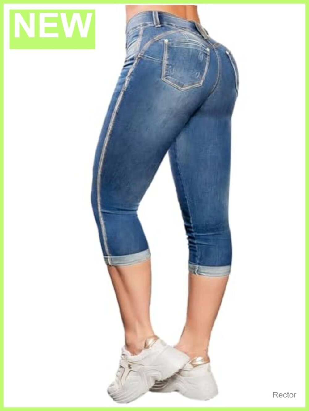 High Waist Capri Skinny Jeans for Women Super Stretchy Casual Denim